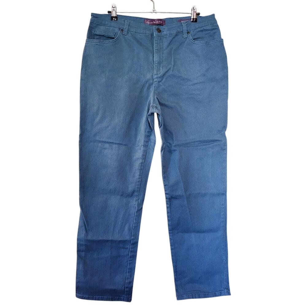 Gloria Vanderbilt Womens Amanda Blue Jeans Size 16S Short High Rise Tapered Leg